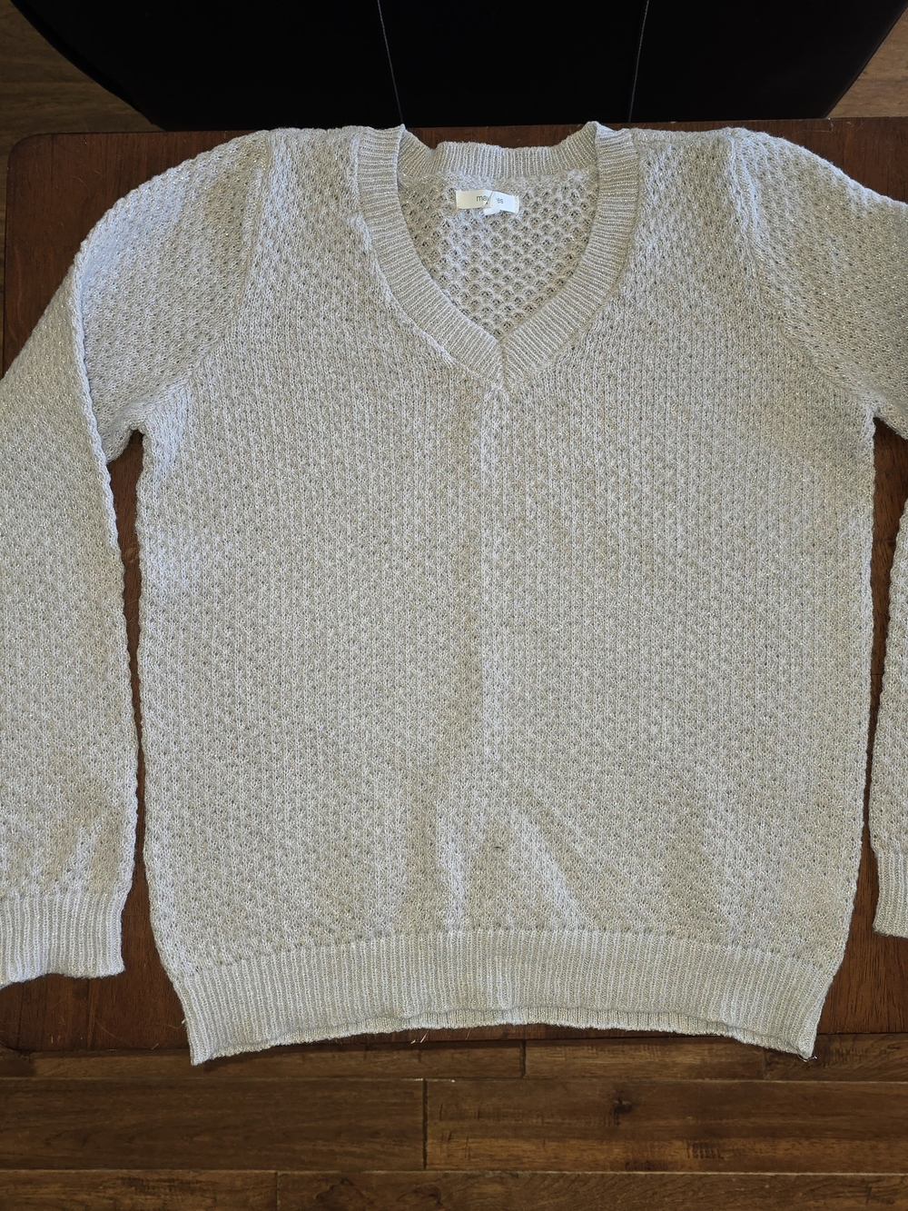 Maurices Light Cream V-Neck Knit Sweater